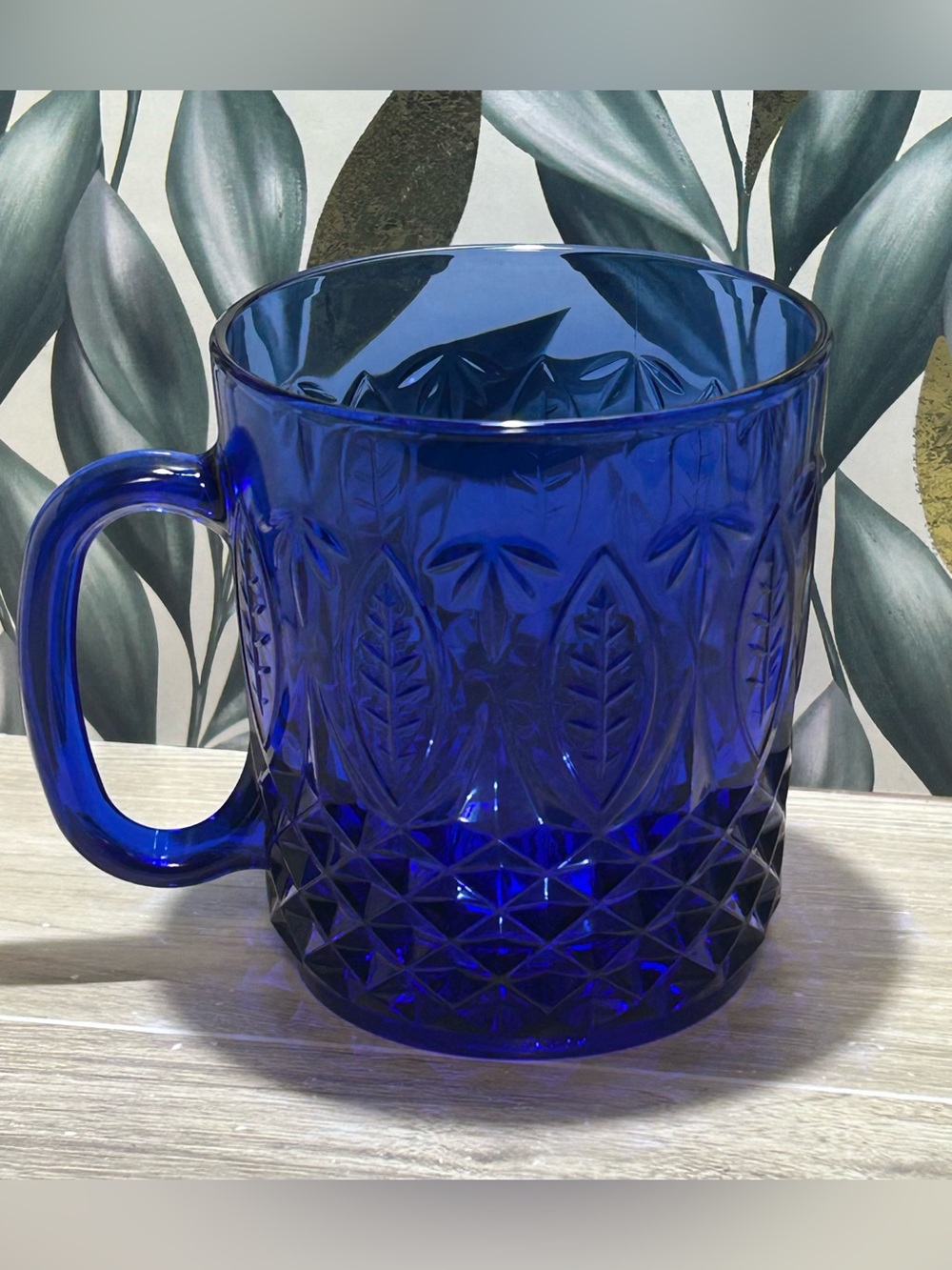 Vintage Avon Royal Sapphire Glass Mug